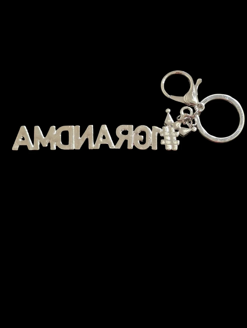 #1 Grandma Rhinestone Bag Charm Keychain
